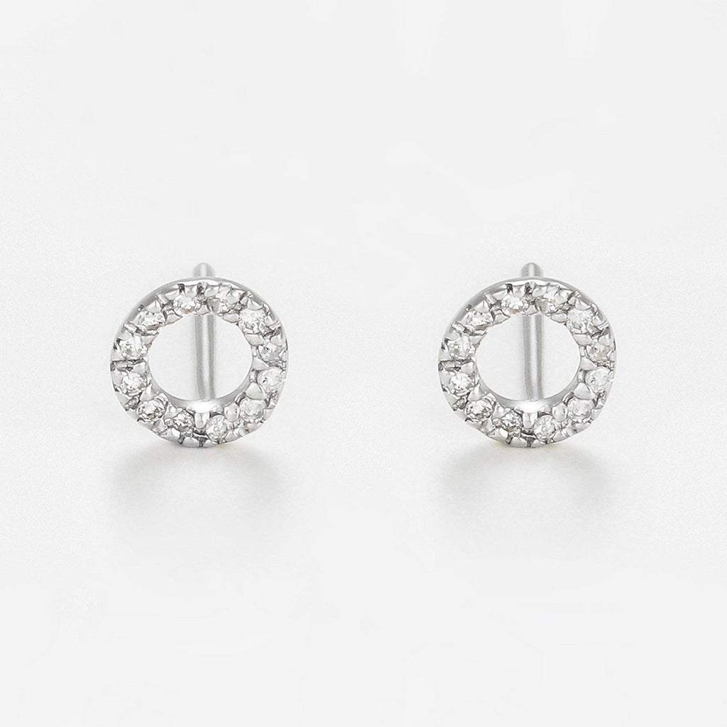 Boucles D'Oreilles "Simplicité" D 0,10" Simplicité" D 0,10Ct/24 - Or Blanc 375/1000