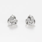 Boucles D'Oreilles "Joli Noeud" D0,02Ct/6 - Or Blanc 375/1000