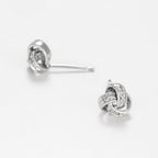 Boucles D'Oreilles "Joli Noeud" Diamants 0,02Ct/6 - Or Blanc