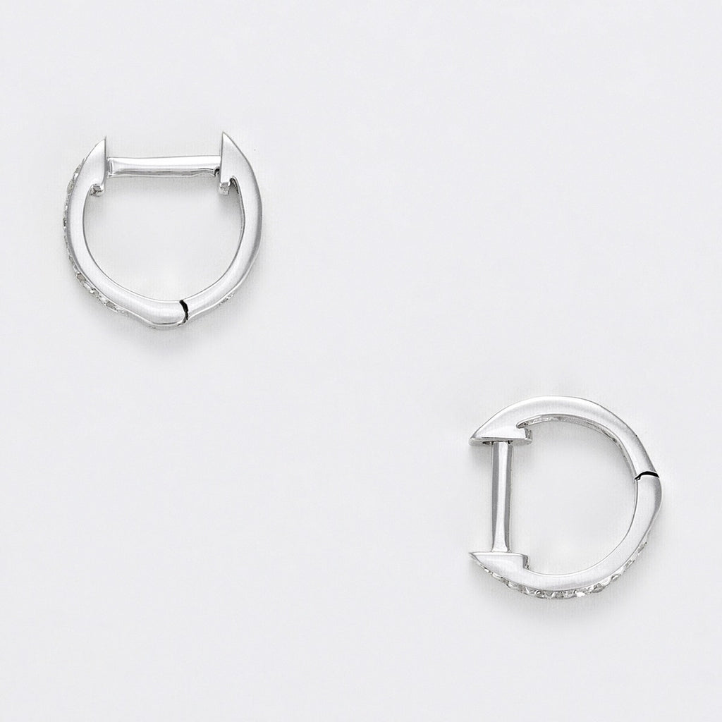 Boucles D'Oreilles "Anneau Pm" Diamants 0,06Ct/20 - Or Blanc