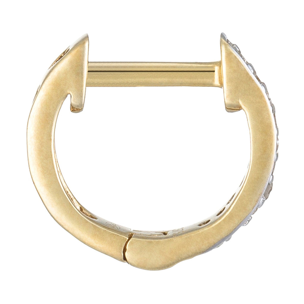 Boucles D'Oreilles "Anneau Pm" Diamants 0,06Ct/20 - Or Jaune 375/1000