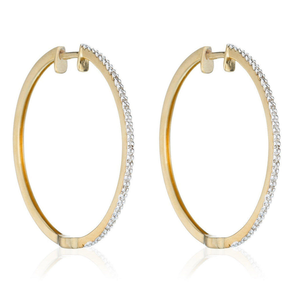 Boucles D'Oreilles "Elégantes Créoles" 0,24Ct/80 - Or Jaune