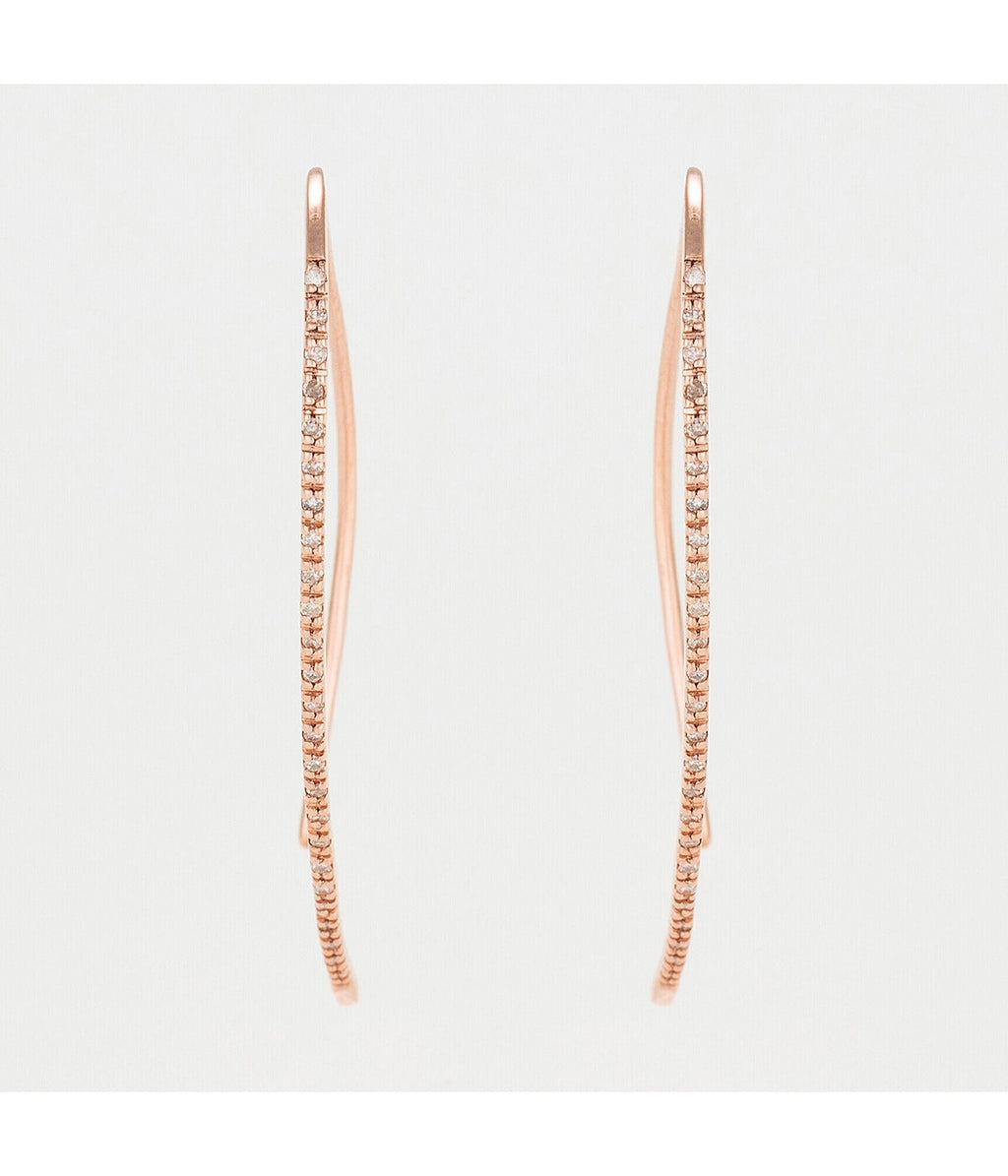 Boucles D'Oreilles "Lianes Précieuses" Diamant 0,15/50 - Or Rose 375/1000
