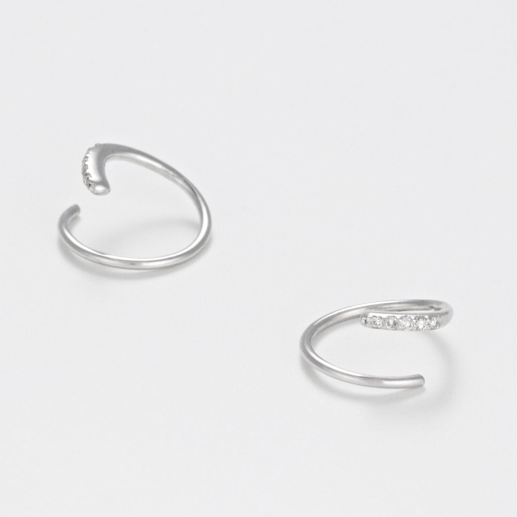 Boucles D'Oreilles "Joli Tourbillon Diamant" D0,03/10 - Or Blanc