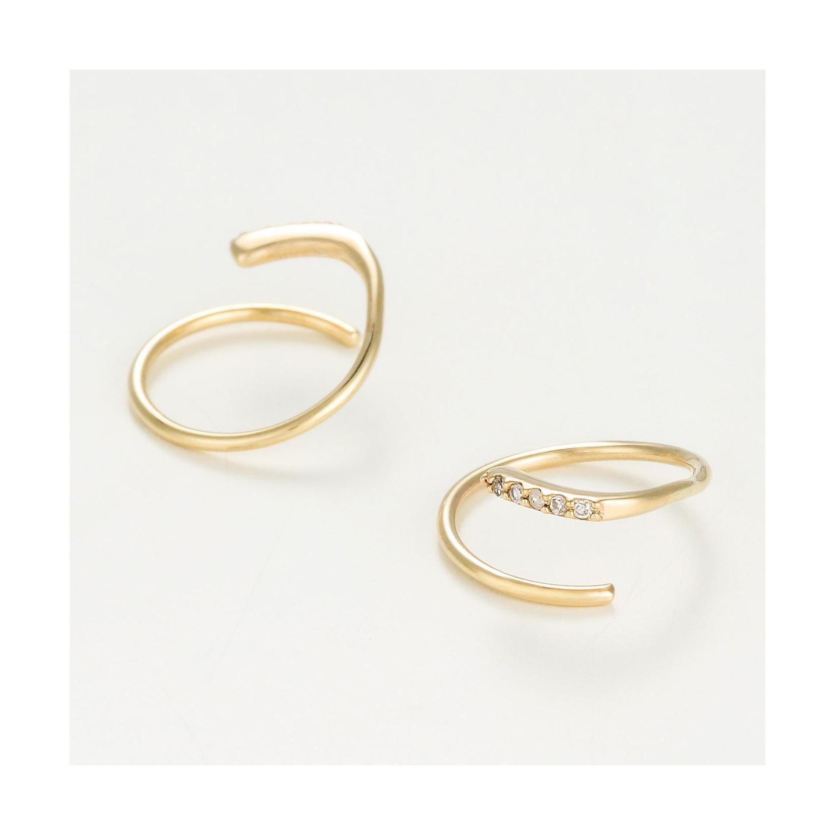 Boucles D'Oreilles "Joli Tourbillon Diamant" D0,03/10 - Or Jaune 375/1000