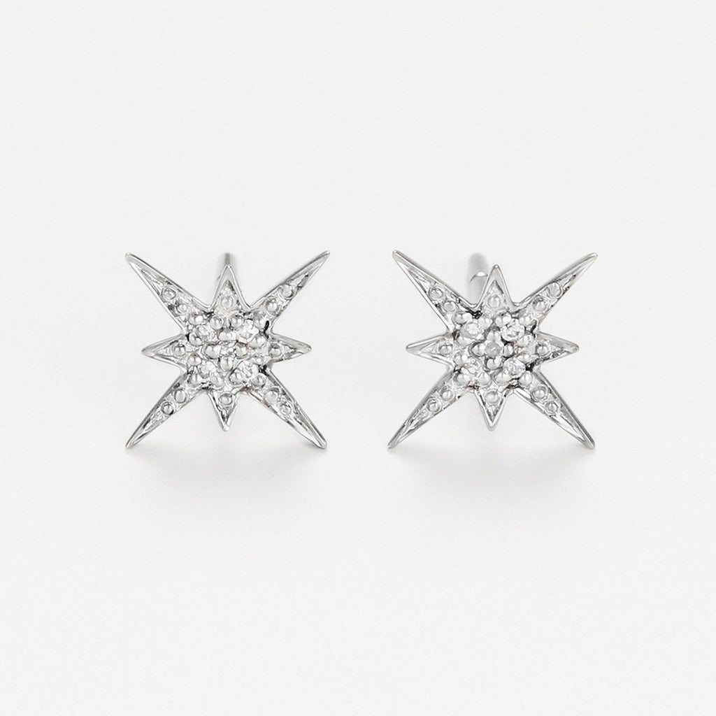 Boucle D'Oreilles "Sirius"  D0,04Ct/10 - Or Blanc