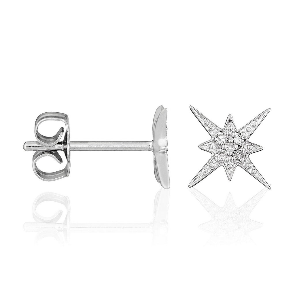 Boucle D'Oreilles "Sirius"  D0,04Ct/10 - Or Blanc