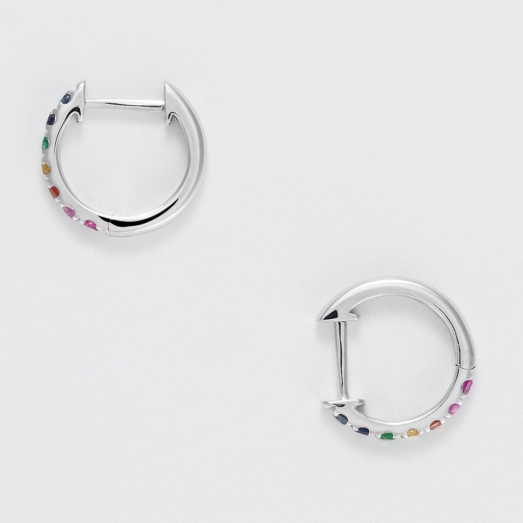 Boucles D'Oreilles "Colorful Love" - Or Blanc