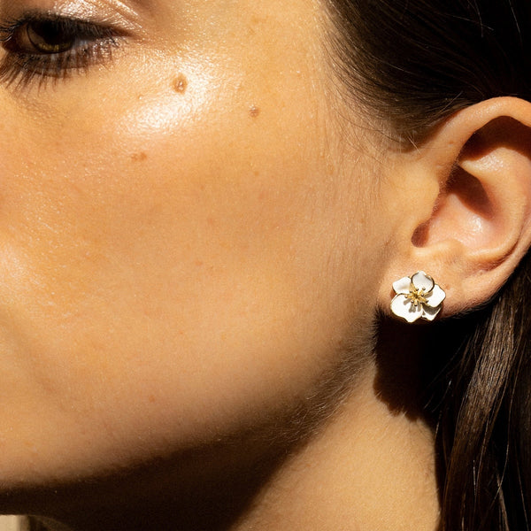 Boucles D'Oreilles "Orchidée" - Or Jaune