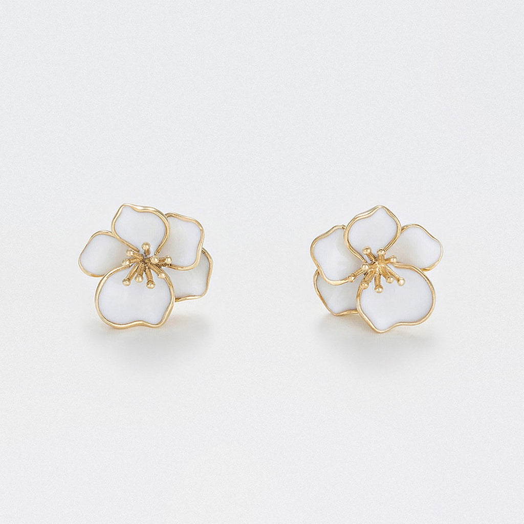 Boucles D'Oreilles "Orchidée" - Or Jaune