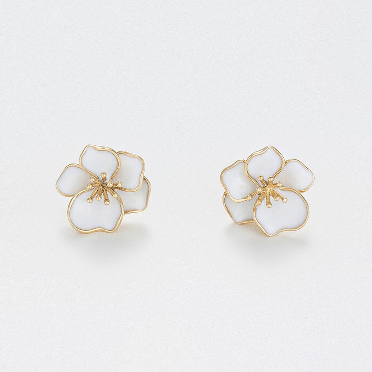 Boucles D'Oreilles "Orchidée" - Or Jaune