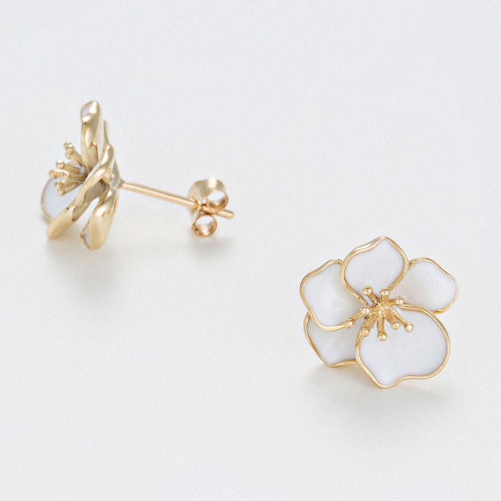 Boucles D'Oreilles "Orchidée" - Or Jaune