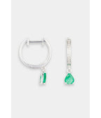Boucles D'Oreilles "Juria" - D0,03Ct/20 Em0,54Ct/2 - Or Blanc