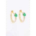 Boucles D'Oreilles "Mila" Diamants 0,03/16Ct Emeraude - Or Jaune