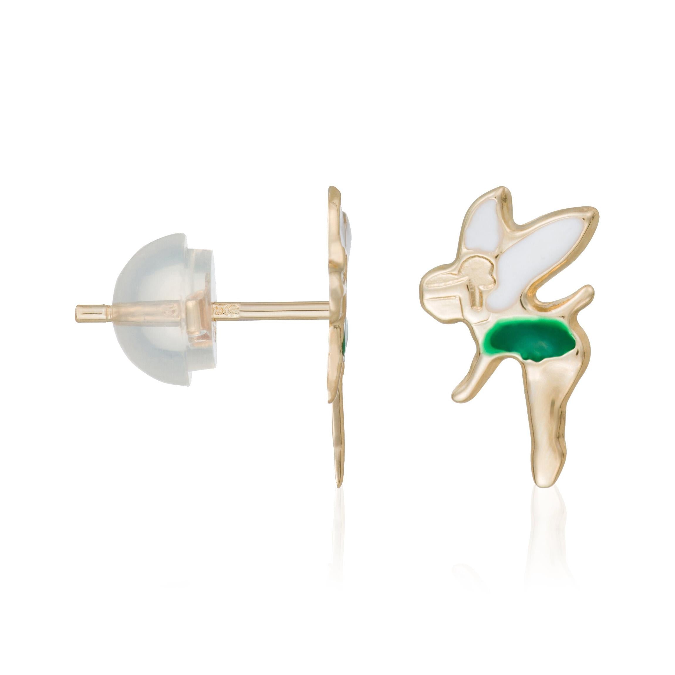 Boucles D'Oreilles Enfant "Fée Clochette" Or Jaune 375/1000
