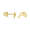 Boucles D'Oreilles Enfant "Joyeux Dauphin" Or Jaune 375/1000