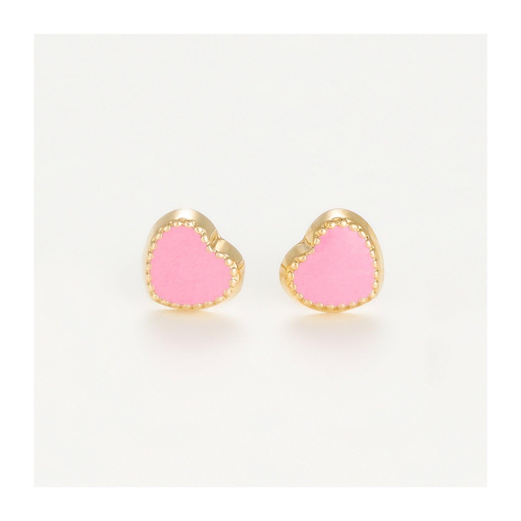 Boucles D'Oreilles Enfant "Joli Coeur" Or Jaune 375/1000