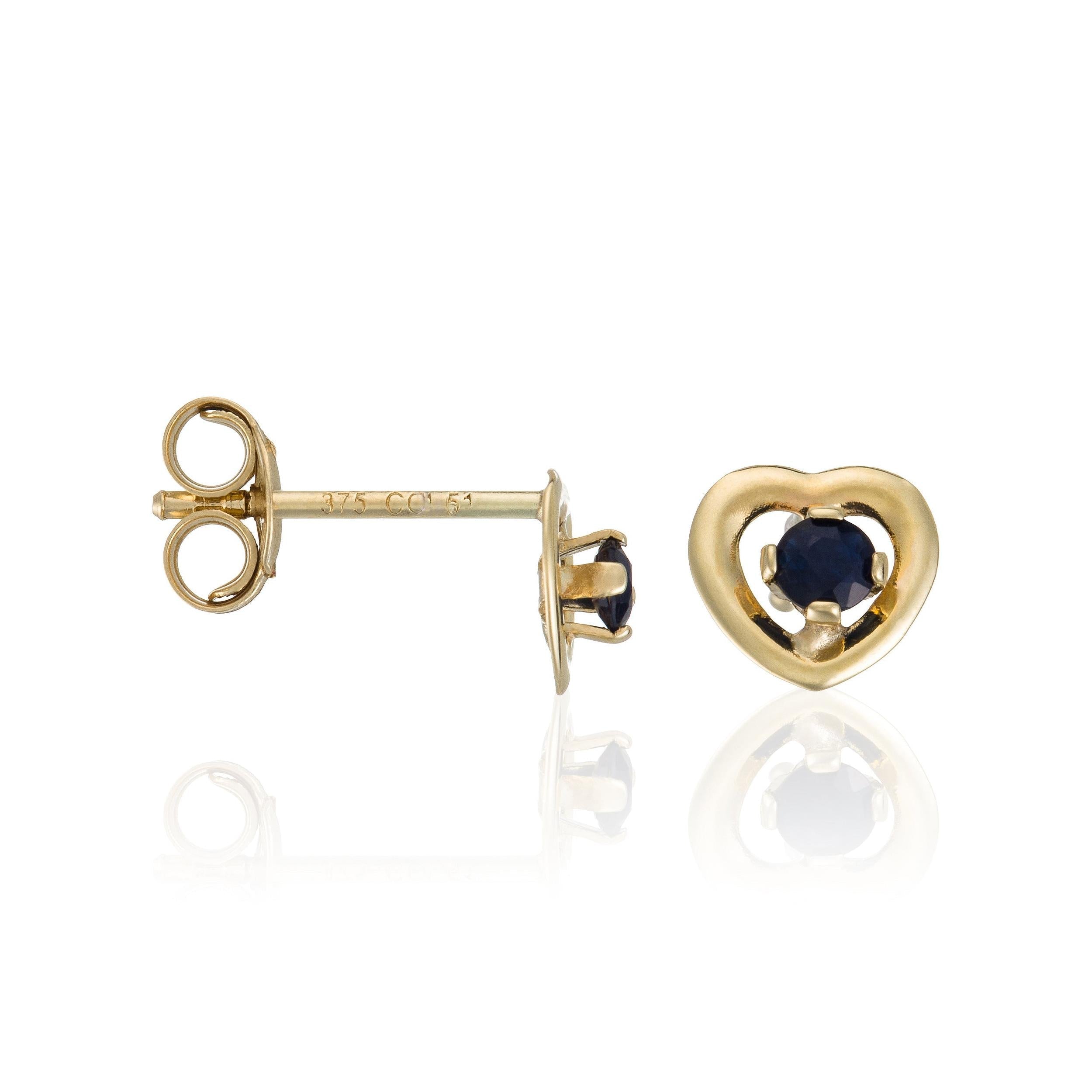 Boucles D'Oreilles " Cœur Précieux Saphir" 0,07Ct/2