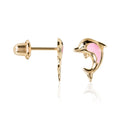 Boucles D'Oreilles Enfant "Maman Dauphin" Or Jaune 375/1000