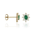 Boucles D'Oreilles "Marguerite Emeraude" 0,20Ct/2
