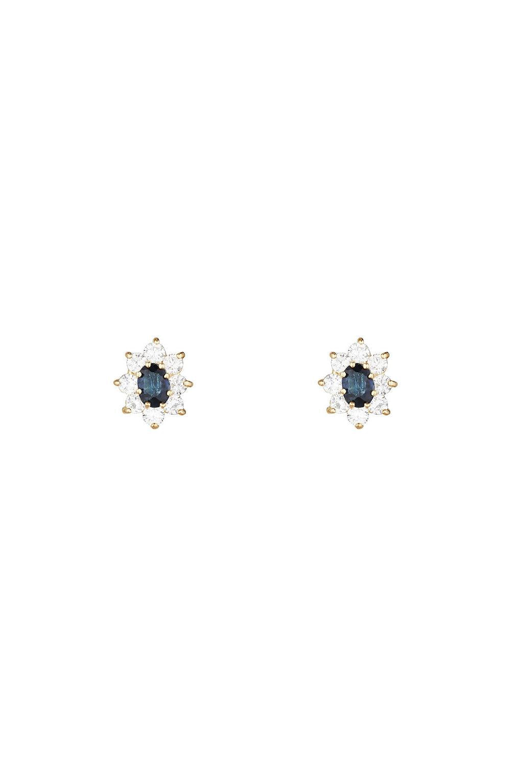 Boucles D'Oreilles "Margherite Saphir" Or Jaune 375/1000