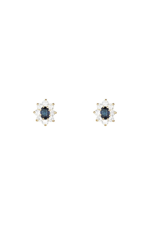 Boucles D'Oreilles "Margherite Saphir" Or Jaune 375/1000