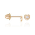 Boucles D'Oreilles Enfant "Cœur Véritable" Or Jaune 375/1000