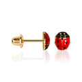 Boucles D'Oreilles Enfant "Happy Coccinelle" Or Jaune 375/1000
