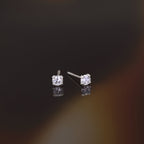 Boucles D'Oreilles "Simply You 3Mm" Or Blanc 375/1000 Et Zirconium