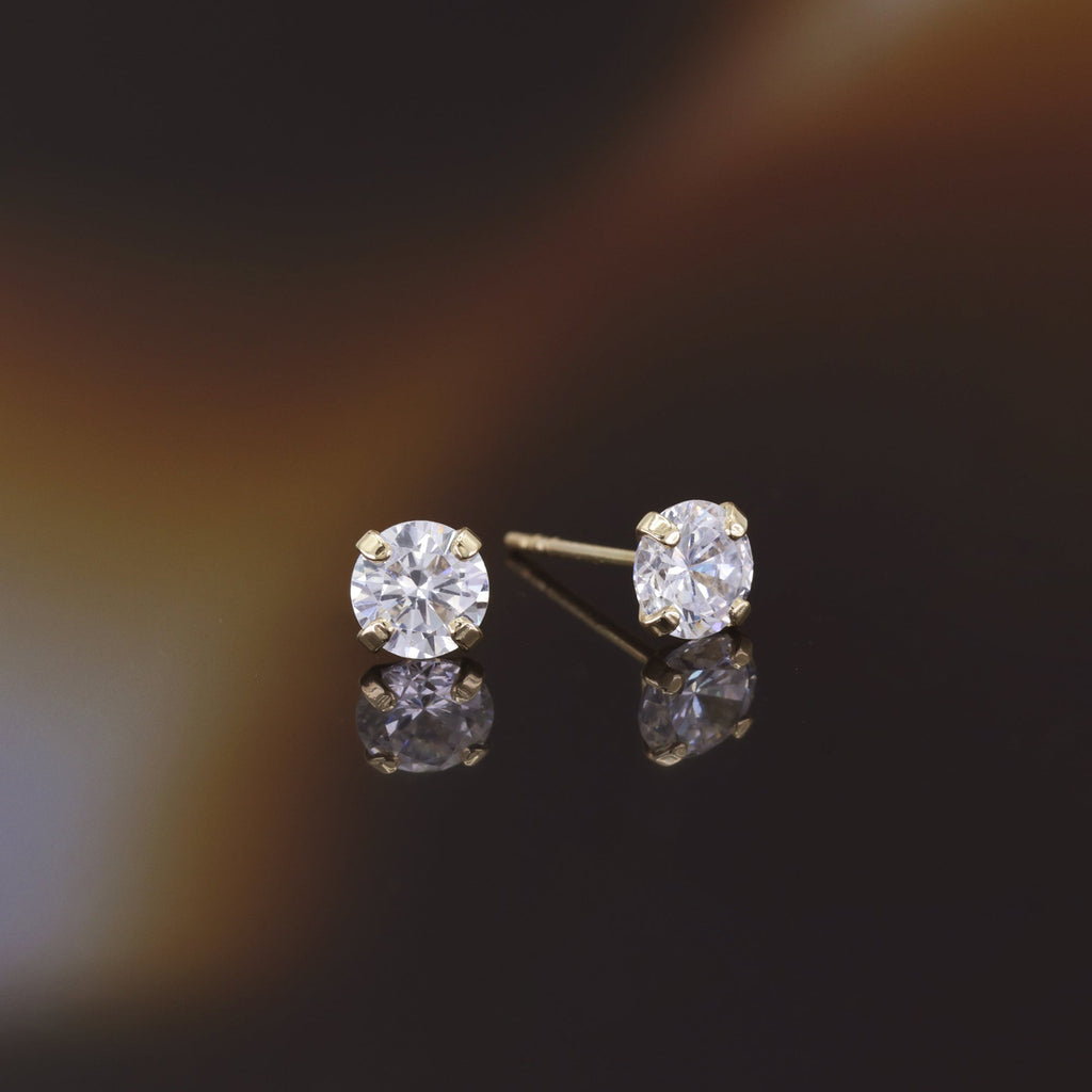 Boucles D'Oreilles "Simply You 5Mm" Or Jaune 375/1000 Et Zirconium