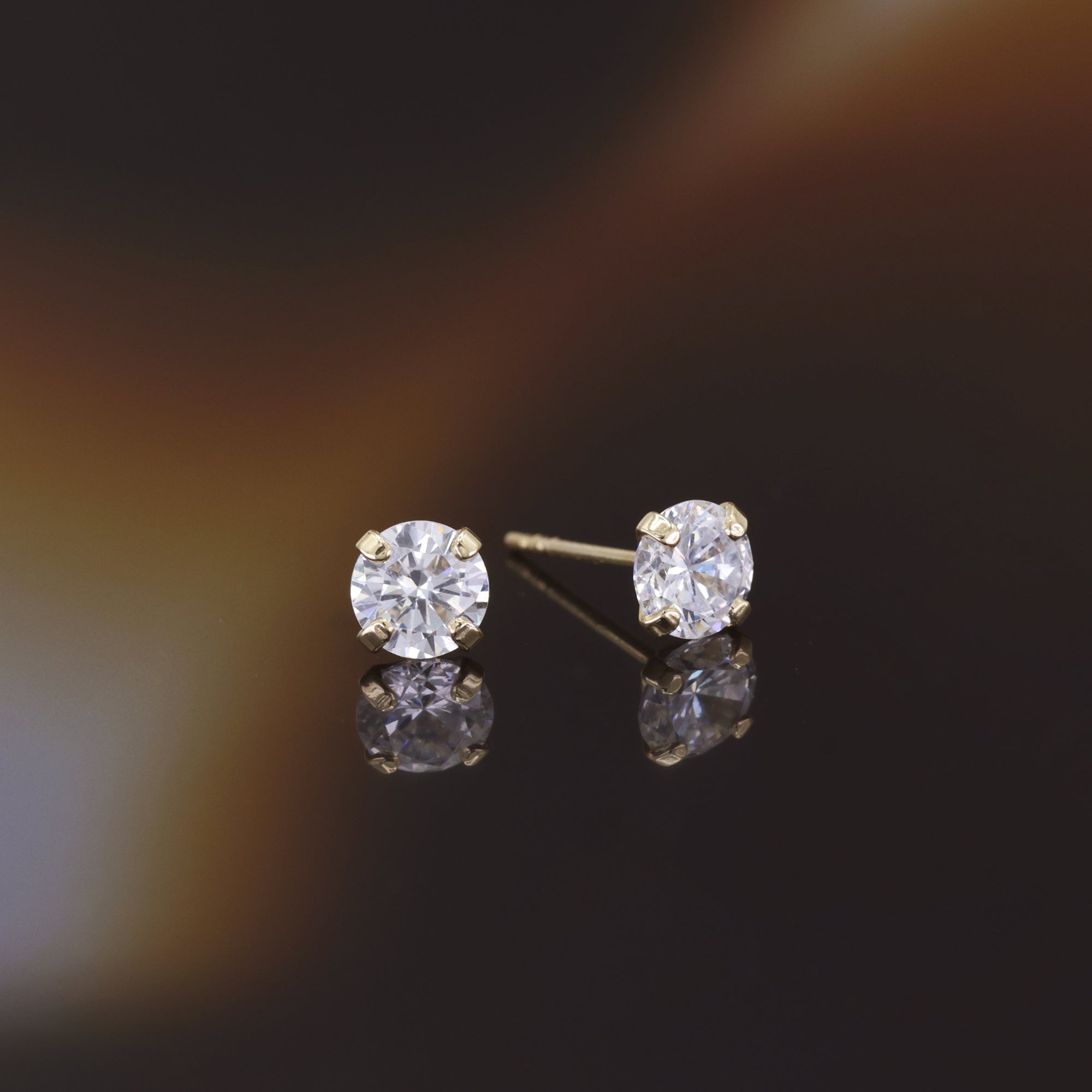Boucles D'Oreilles "Simply You 5Mm" Or Jaune 375/1000 Et Zirconium