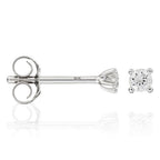 Boucles D'Oreilles "Single Diamond 0,06" Diamants 0,06/2 - Or Blanc