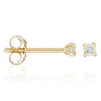 Boucles D'Oreilles "Single Diamond 0,06" Diamants 0,06/2 - Or Jaune
