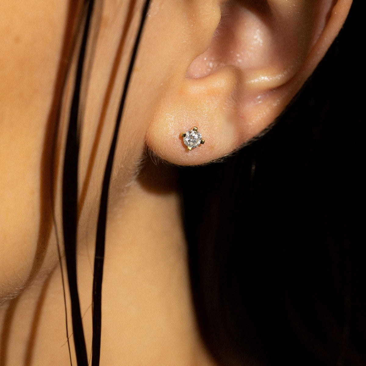 Boucles D'Oreilles "Single Diamond 0,40 Carat" Diamants 0,40/2