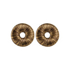 Boho Gold Earring featuring intricate metallic thread design with a refined circular silhouette.
