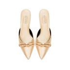 Catena Butter Mid-Heel Mule Pump