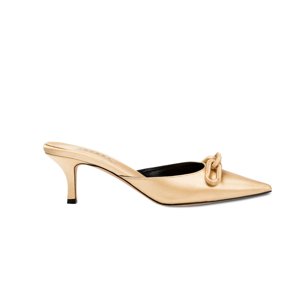 Catena Butter Mid-Heel Mule Pump