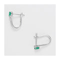 Boucles D'Oreilles "Belle Émeraude" D0,1/18 + Eméraude 0,35/2 - Or Blanc