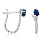 Boucles D'Oreilles "Beau Saphir" D0,1/18, S0,35/2 - Or Blanc