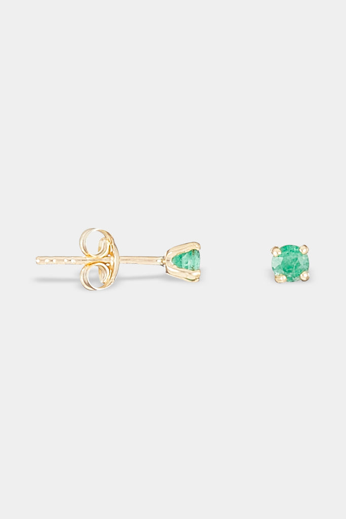Boucle D'Oreille "Aelis" - Or Jaune 375/1000 Et Emeraude