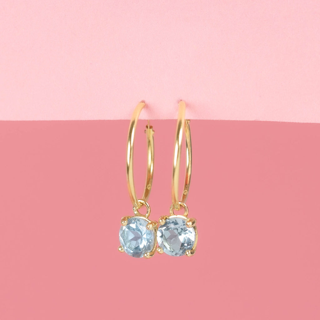 Boucles D'Oreilles "Blue Sky" - Or Jaune 375/1000