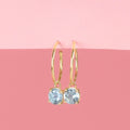 Boucles D'Oreilles "Blue Sky" - Or Jaune 375/1000