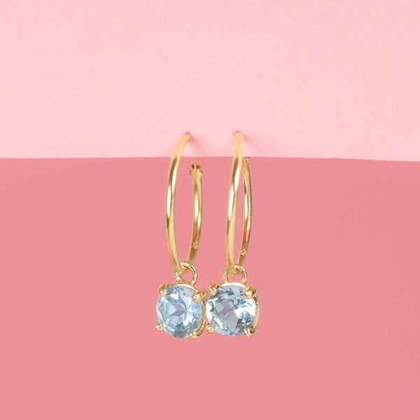 Boucles D'Oreilles "Blue Sky" - Or Jaune 375/1000