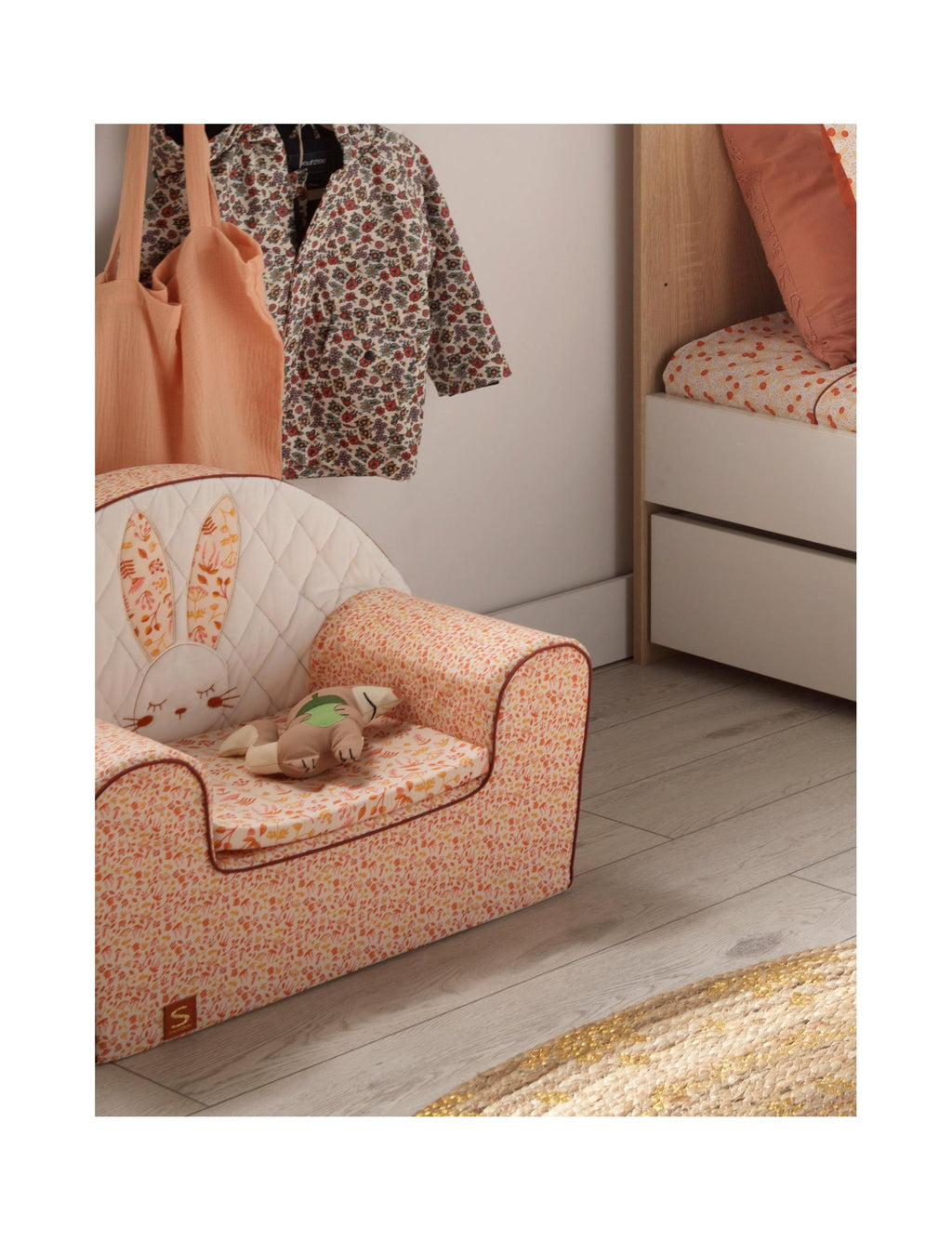 Fauteuil Club En Coton Rose