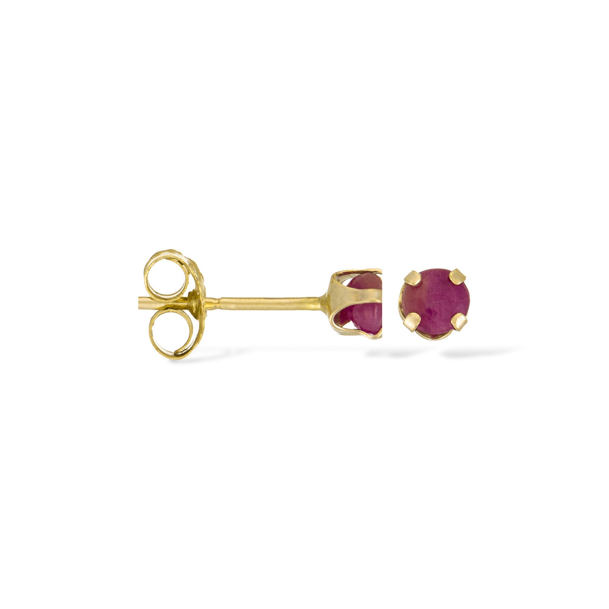 Boucles d'oreilles "Puces Rubis 3mm ": 0,17ct/2