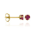 Boucles D'Oreilles "Puces Rubis 3Mm ": 0,17Ct/2