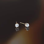 Boucles D'Oreilles "Puces Topaze Bleue 3Mm" : 0,17Ct/2