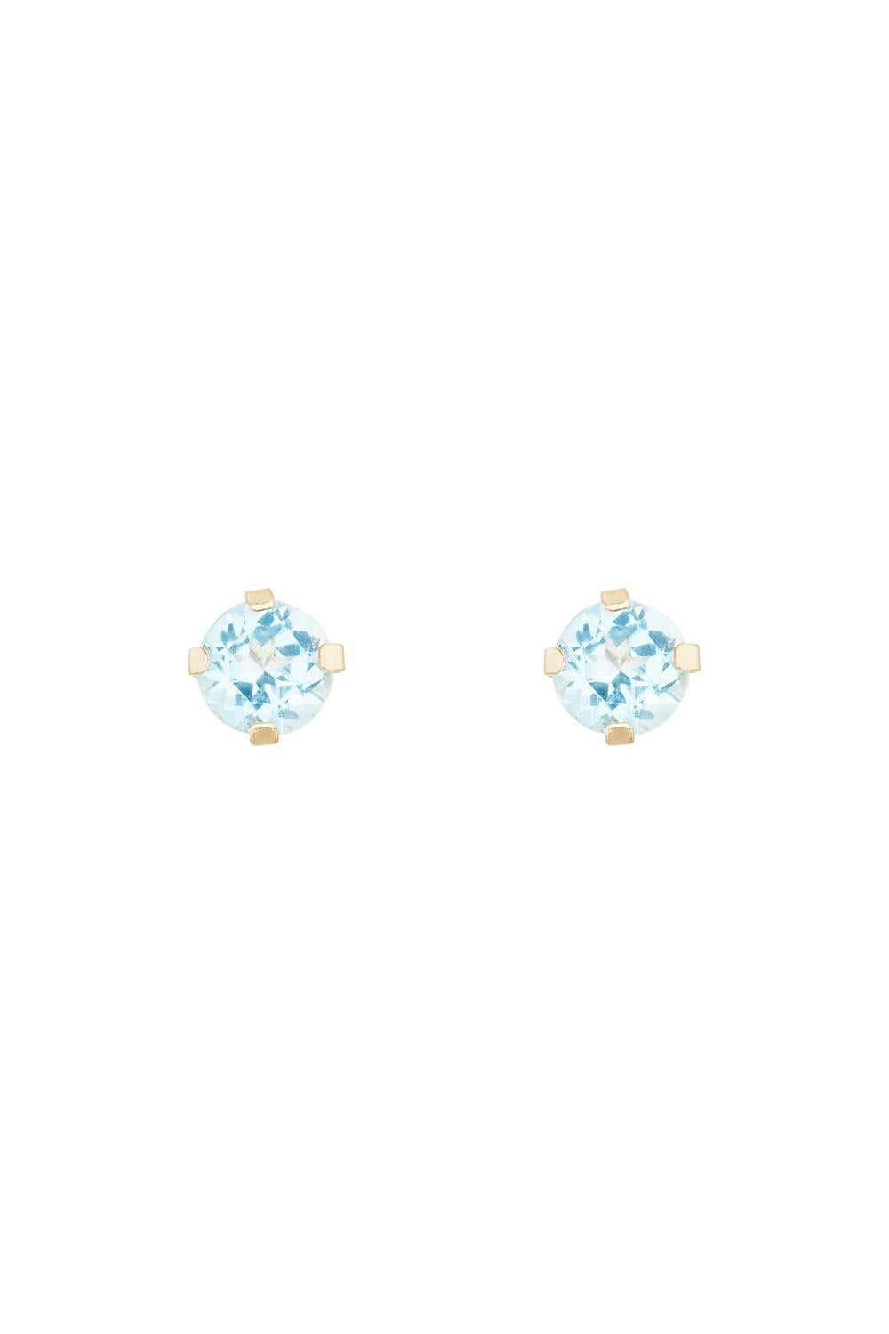 Boucles D'Oreilles "Puces Topaze Bleue 3Mm" : 0,17Ct/2