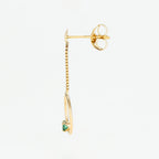 By Colette - Boucle D'Oreilles Cerceaux D'Émeraude - Or Jaune