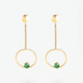 By Colette - Boucle D'Oreilles Cerceaux D'Émeraude - Or Jaune